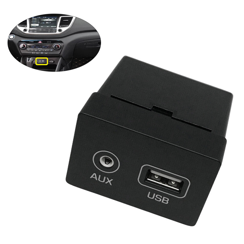 ya 5 8.7 96120-D3000 Front Jack AUX & USB Connector for Hyundai for Tucson 2016 2017 Black