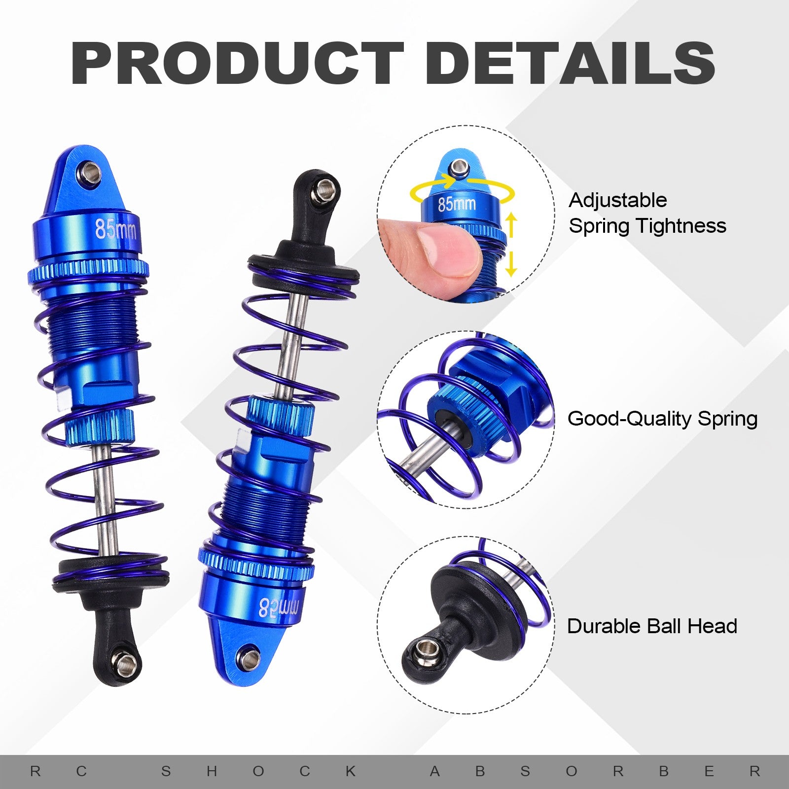 ya 5 8.7 RC Shock Absorber 1/12 1/10 85mm for 1/12 1/10 RC Car Blue