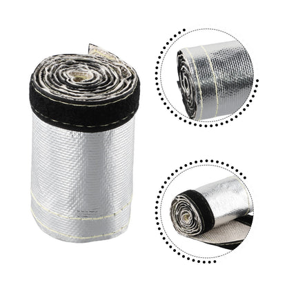 ya 5 8.7 1x Metallic Heat Shield Sleeve Protector Insulated Wire Hose Cover Mat Wrap Tube