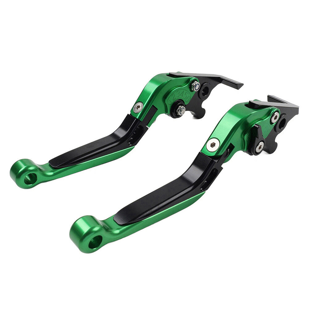 ya 8 5.26 CNC Folding Extendable Brake Clutch Levers for Kawasaki ZX10R/RR/KRT 16-20 Green