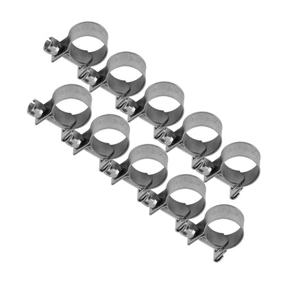 ya 14 10pcs 13mm-15mm Stainless Steel Fuel Line Pipe Hose Clamp Clip Tools