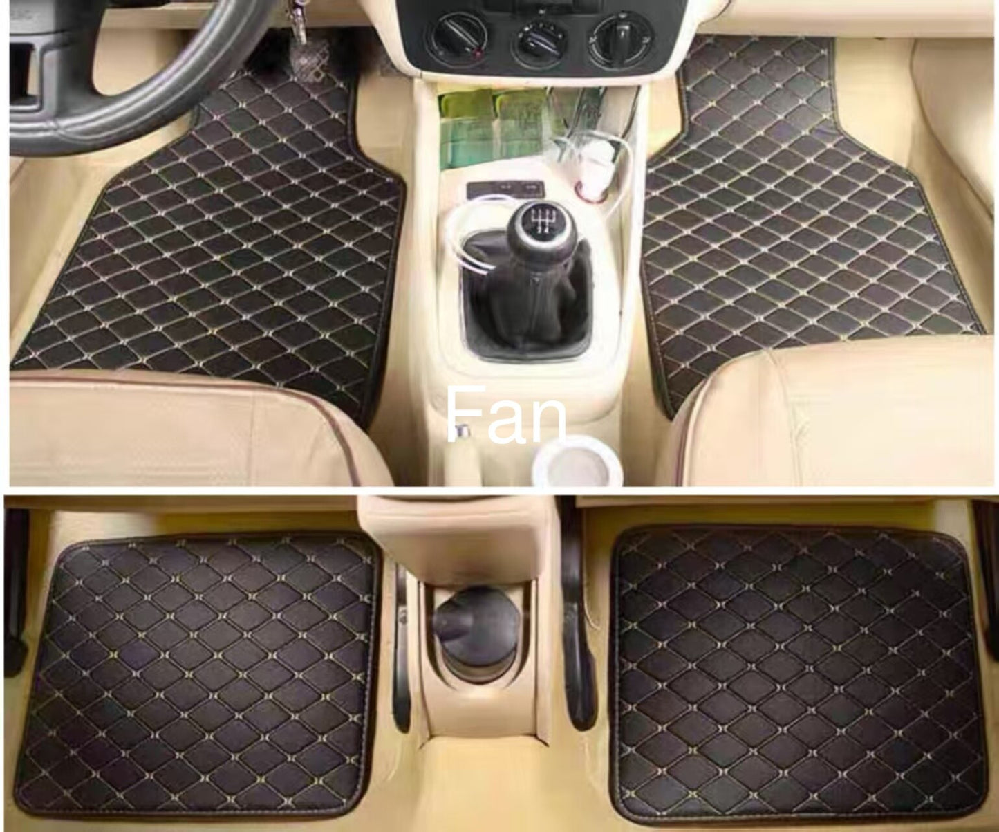 ya 5 8.7 4Pcs PU Leather Car Floor Mats Front Rear Liner Weather Set Car Accessories f
