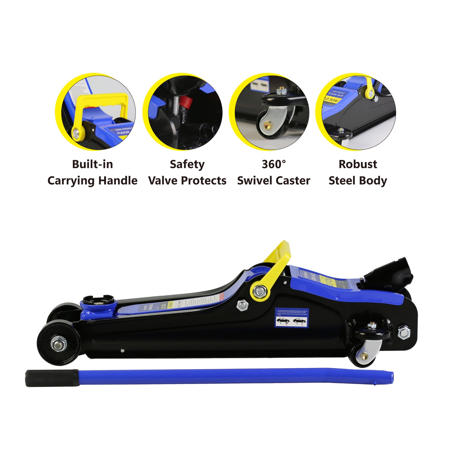 ya 1 6.30 Heavy Duty Floor Jack 2 Ton Low Profile Steel Floor Jack Lift Quick Lift Pump