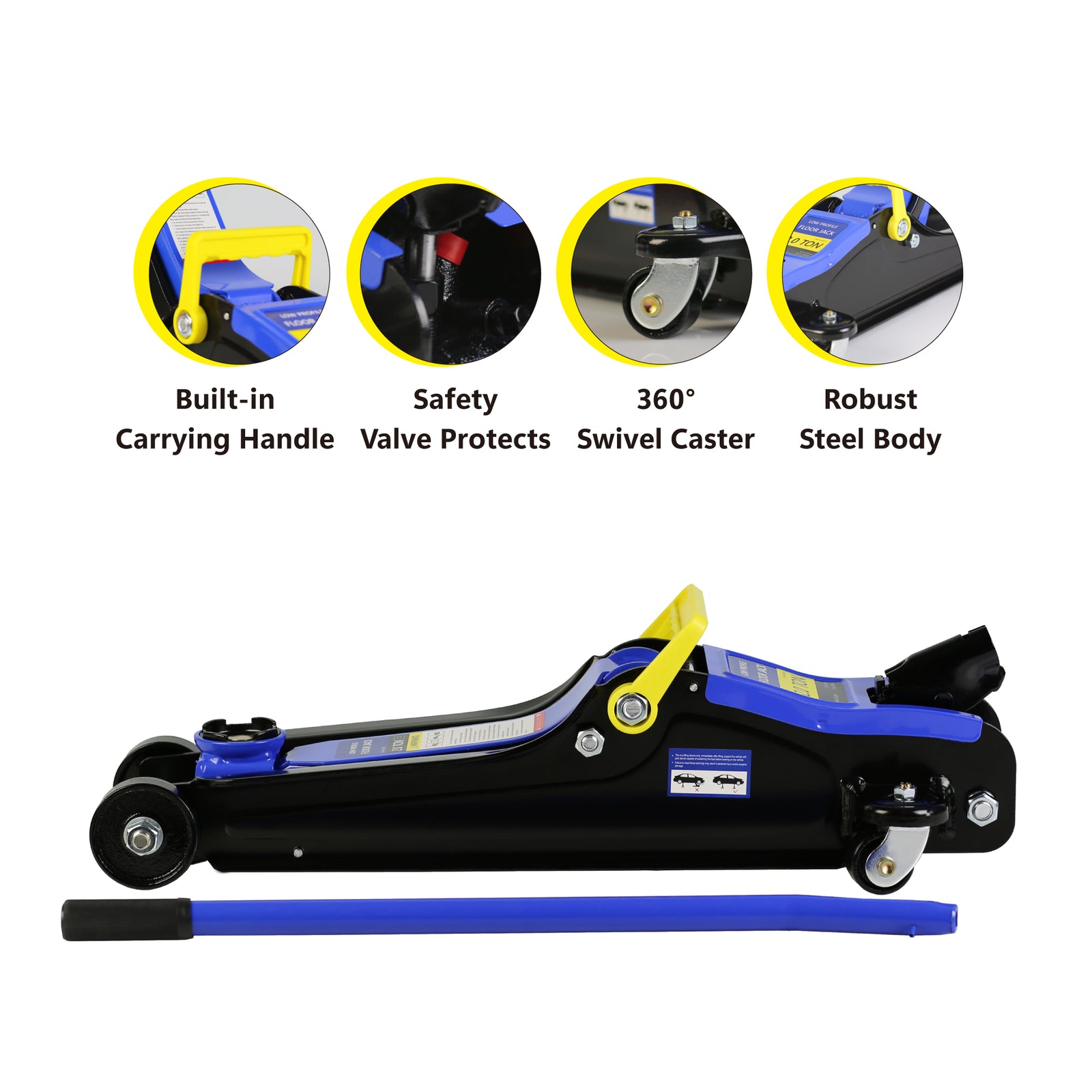 ya 1 6.30 Heavy Duty Floor Jack 2 Ton Low Profile Steel Floor Jack Lift Quick Lift Pump