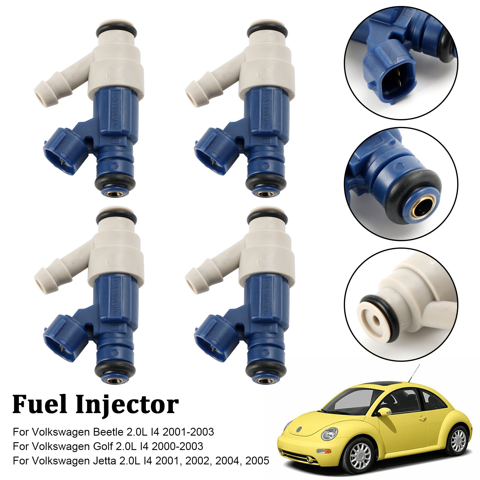 ya 1 8.5.3 4PCS Fuel Injector 0280155995 for VW for Golf Beetle for Jetta 2.0L I4 2000-05