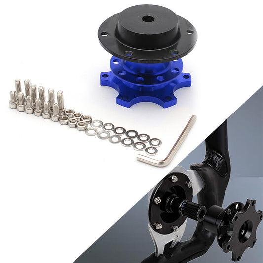 ya 8 5.27 Sports Steering Wheel Quick Release Snap Off Boss Kit Hub Adapter Blue Universal
