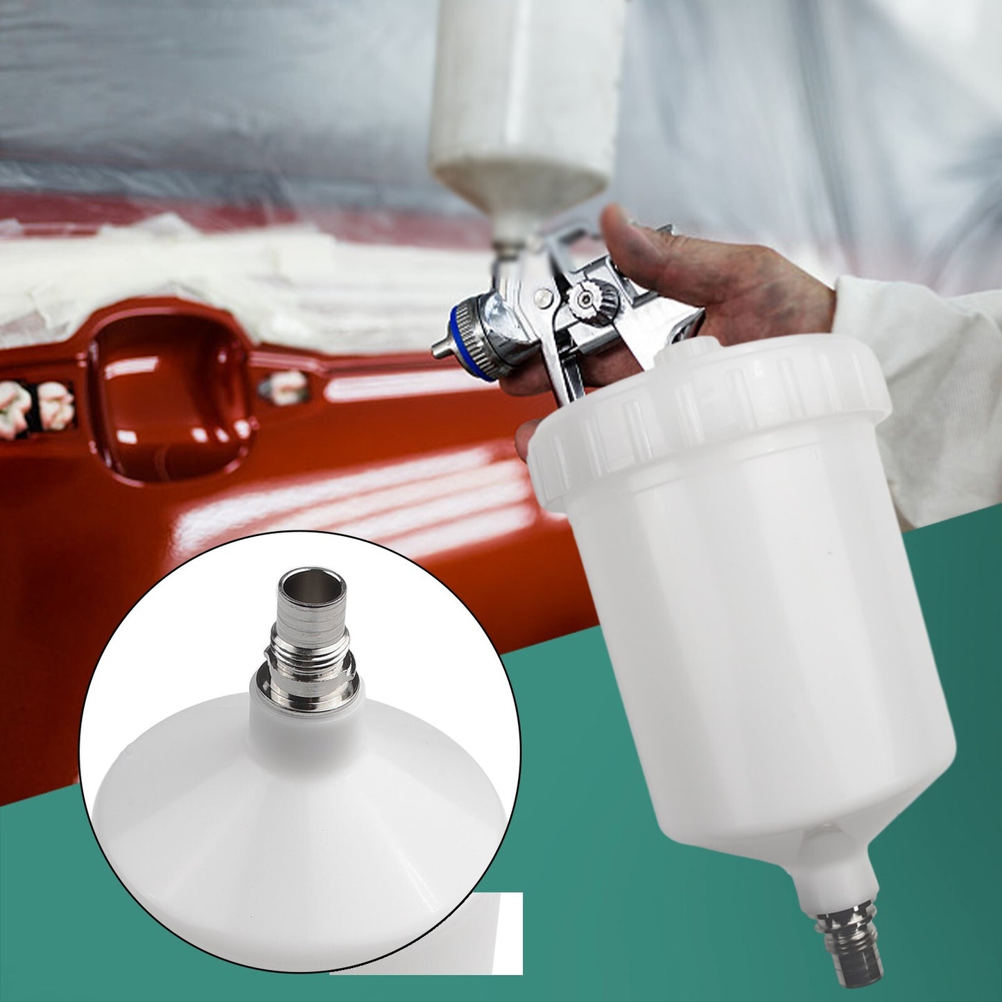 ya 5 8.7 and Practical Plastic HVLP Paint Cup for SATA Spray Connector