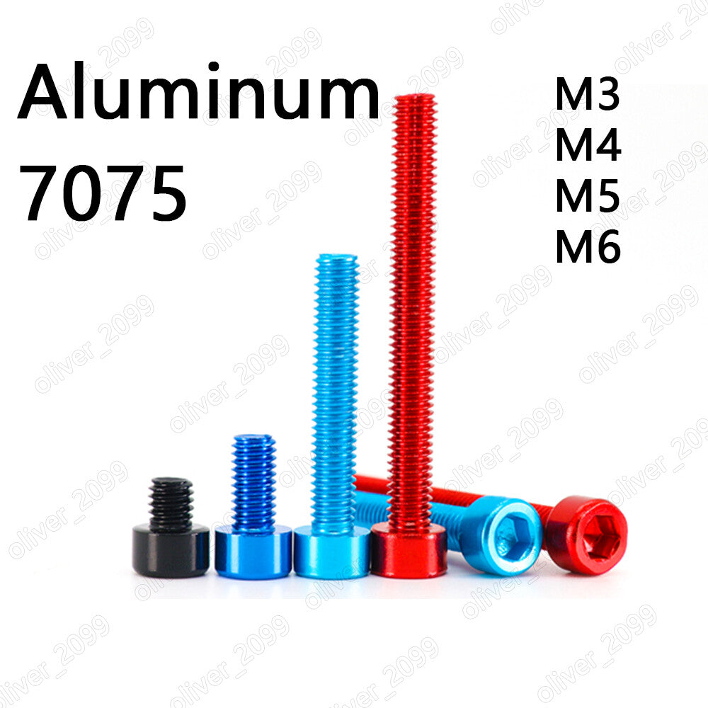 Colorful Aluminum Alloy 7075 Hex Socket Bolt Cap Head Screws M3 M4 M5 M6