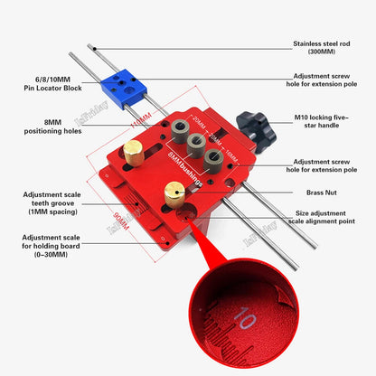 ya 17 Doweling Jig 3 In 1 Hole Drill Punch Positioner Guide Locator Jig Drill Template