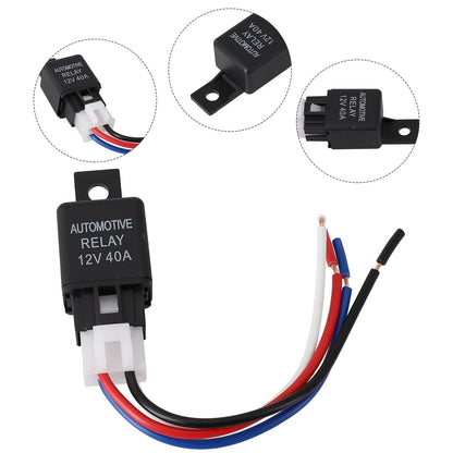 ya 5 8.7 1* Car Automotive Van Boat Bike 4 Pin SPST Relay With Cable 12V 40A New