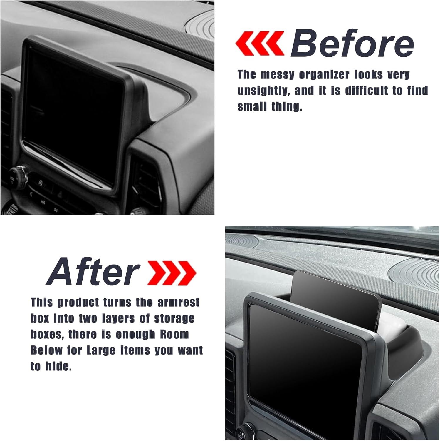 ya 5 8.7 For 2021-2024 for Ford Bronco Sport CX430 Car Dashboard Storage Box Organizer Tray