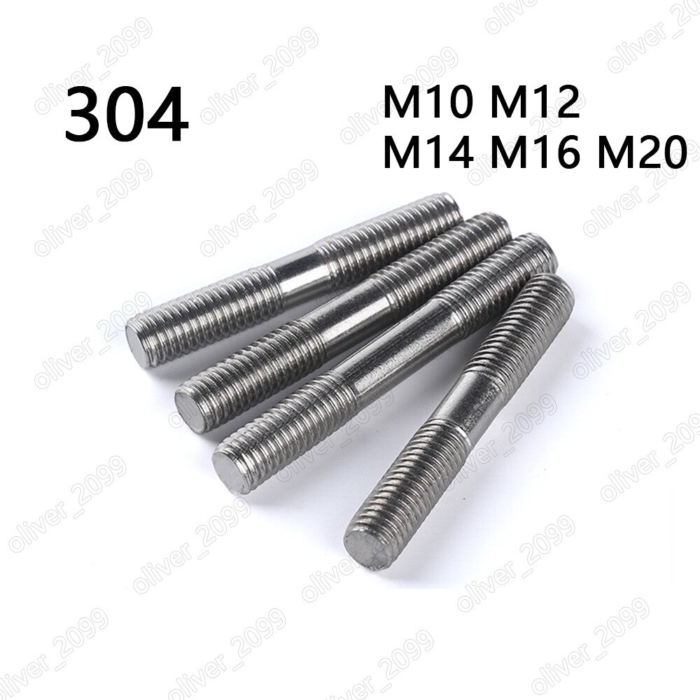 M10 M12 M14 M16 M20 304 Stainless Steel Double End Studs Rods Clamping Type