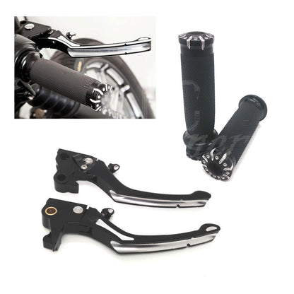 ya 5 8.7 1 25mm Handle Bar Hand Grips With Brake Clutch Levers for Harley Sportster XL883