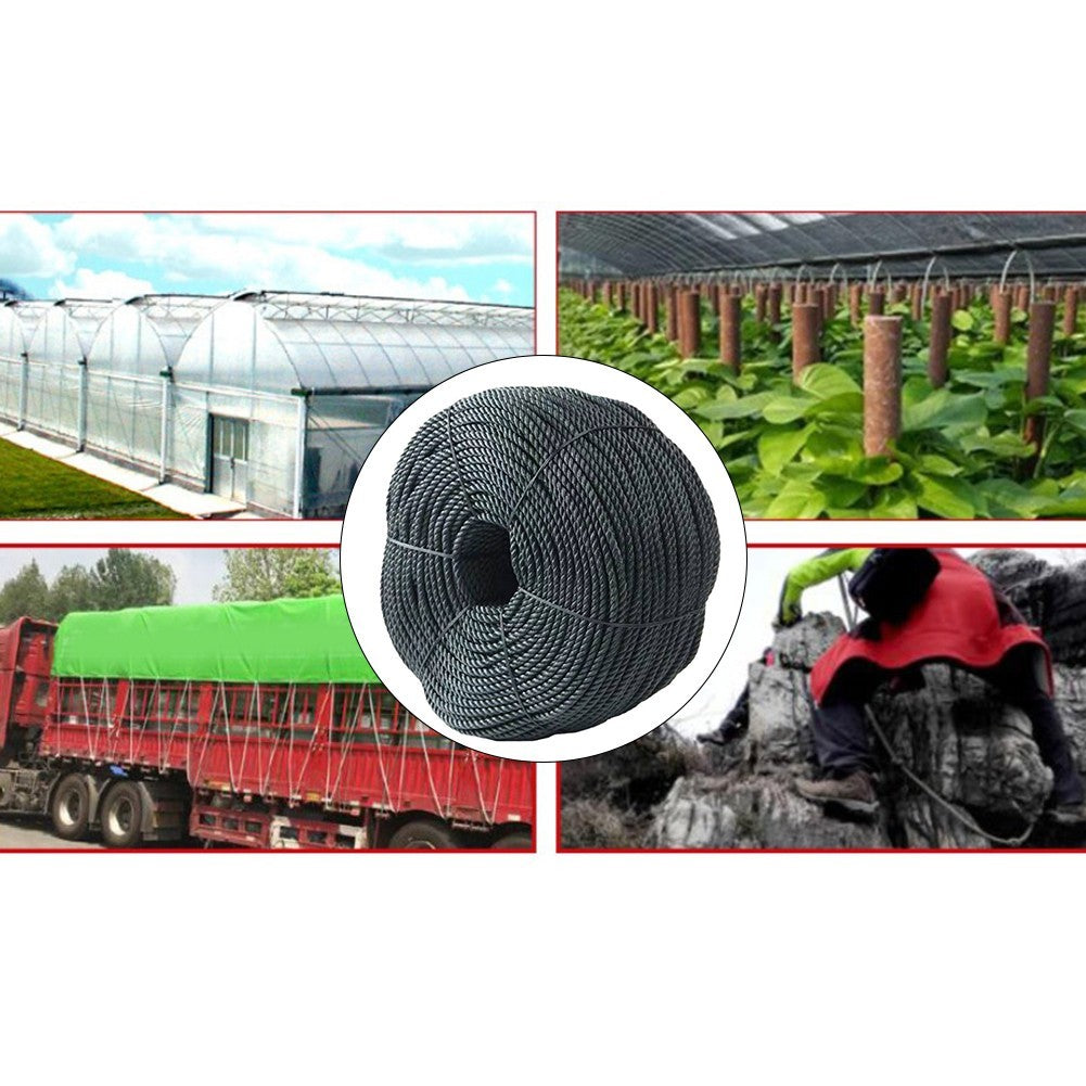 ya 26 Heavy Duty Black Rope 8mm Thickness 20m Long UV and Moisture Resistant