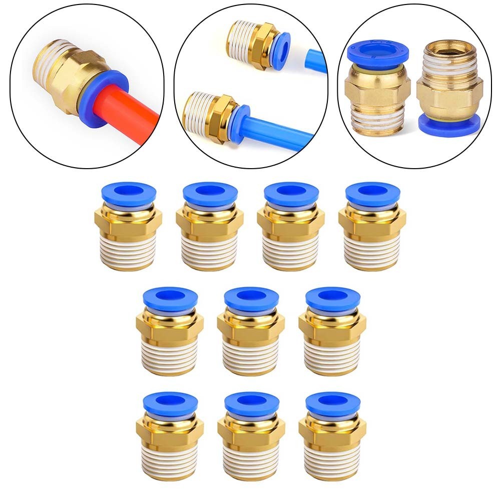 ya 14 Reliable and High Pressure Blue Straight Push to Connect Fitting 10PCS Set