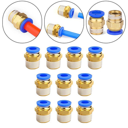 ya 14 Reliable and High Pressure Blue Straight Push to Connect Fitting 10PCS Set