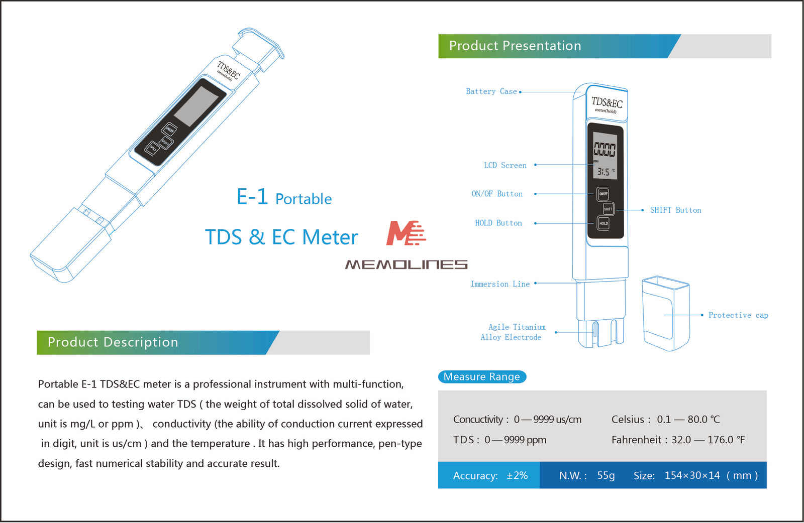 ya 26 TDS Meter Digital Tester Water Quality Testing Kits for Drinking Water 0-9999ppm
