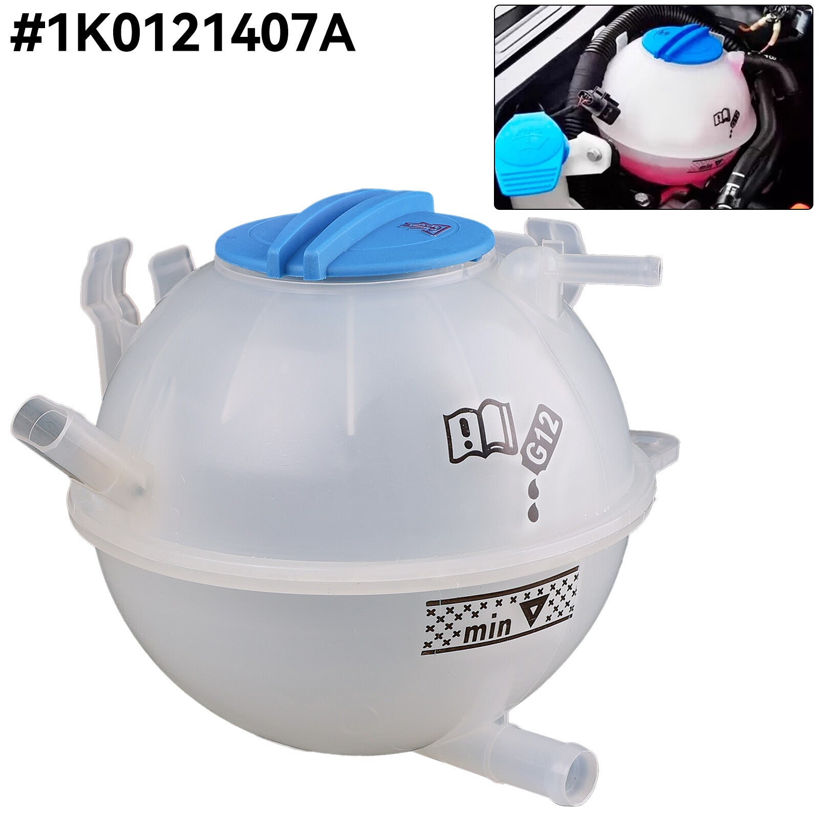 ya 9 6.5 Coolant Expansion Header Tank Bottle + Cap for VW for Golf Mk5 Mk6 CC for Audi A3 TT Q3