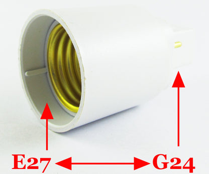 ya 14 5pcs G24 Male to E27 Female Socket Base LED Halogen CFL Light Bulb Lamp Adapter