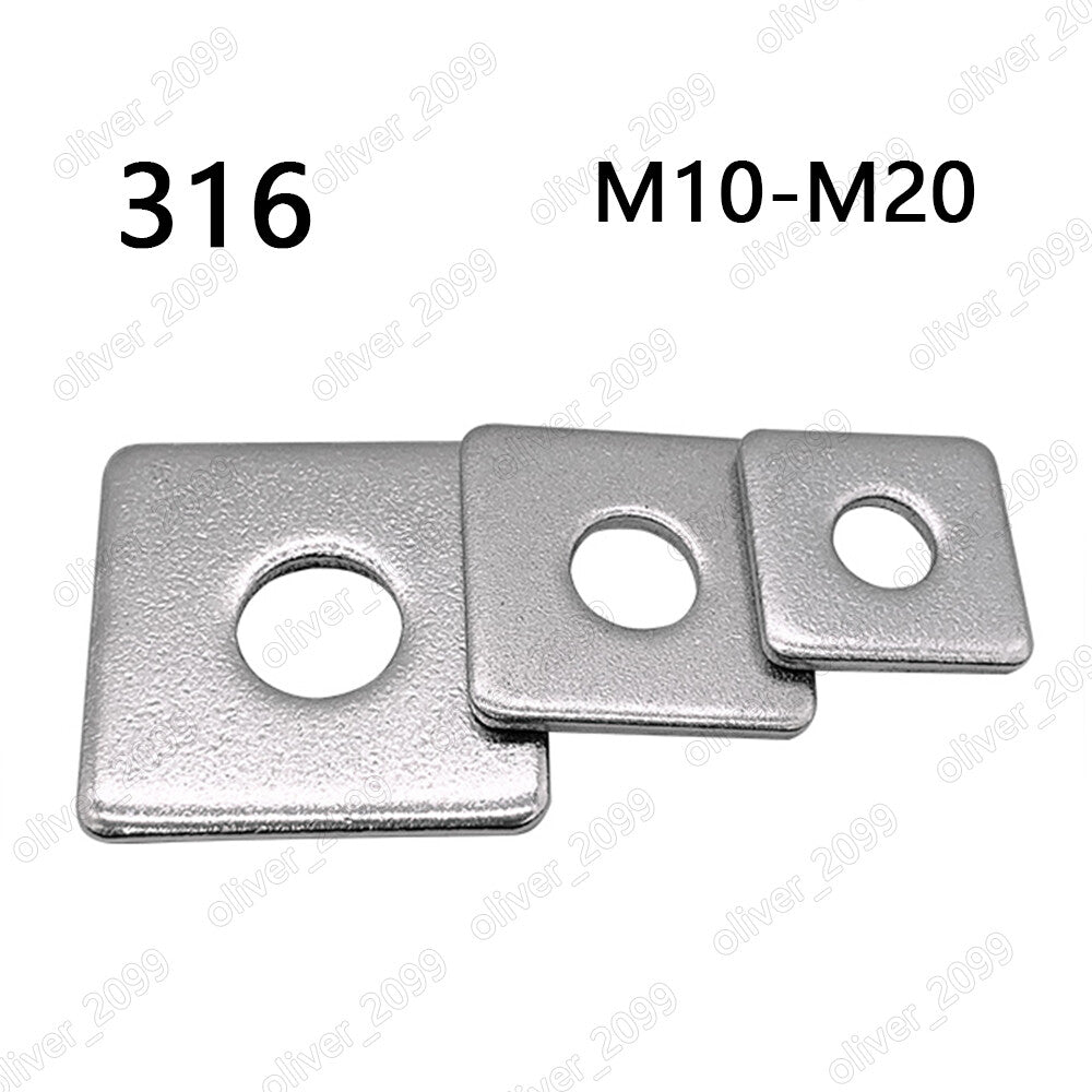 316 Stainless Steel Square Washer M10 M12 M16 M20