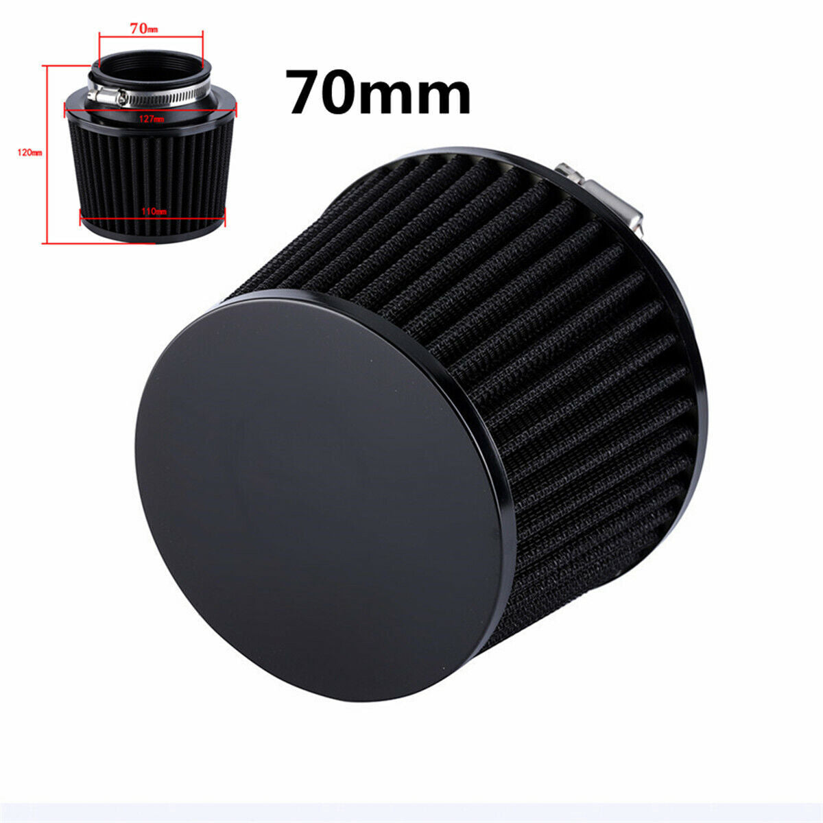 ya 12 5.22 Air filter 70mm high cold air filter 2.75 inches black suitable for cars and motorcycles