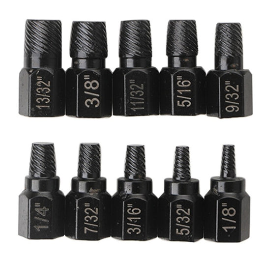 ya 25 10pcs Heavy-Duty Screw Extractor Set, Screw and Bolt Extractor Set Easy Out