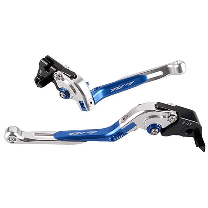 ya 5 8.7 for Yamaha YZF R1 2004-2016 Silver/Blue Motorcycle Foldable Brake Clutch Levers