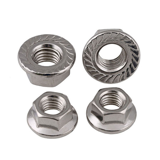 Fine Thread Flange Nut M8 M10 M12 Hexagon Hex Nuts A2 Stainless Steel Fastener