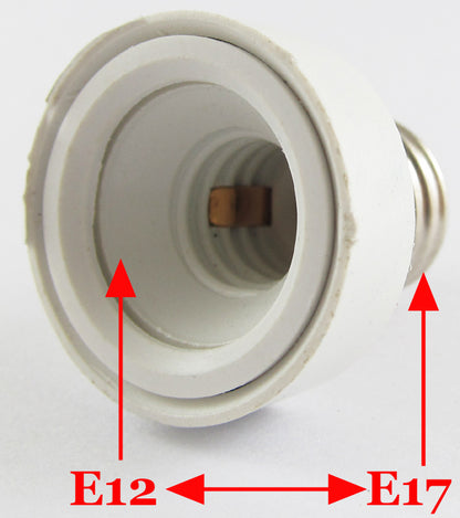 ya 14 50pcs E17 Male to E12 Female Socket Base LED Halogen CFL Light Bulb Lamp Adapter