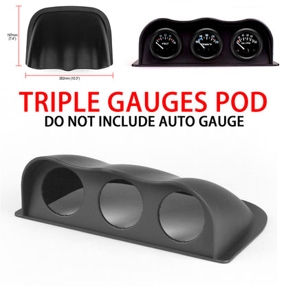 ya 5 8.7 2'' 52mm Car Triple Dash Gauge Meter Pod 3 Hole Dashboard Mount Holder Pod Black