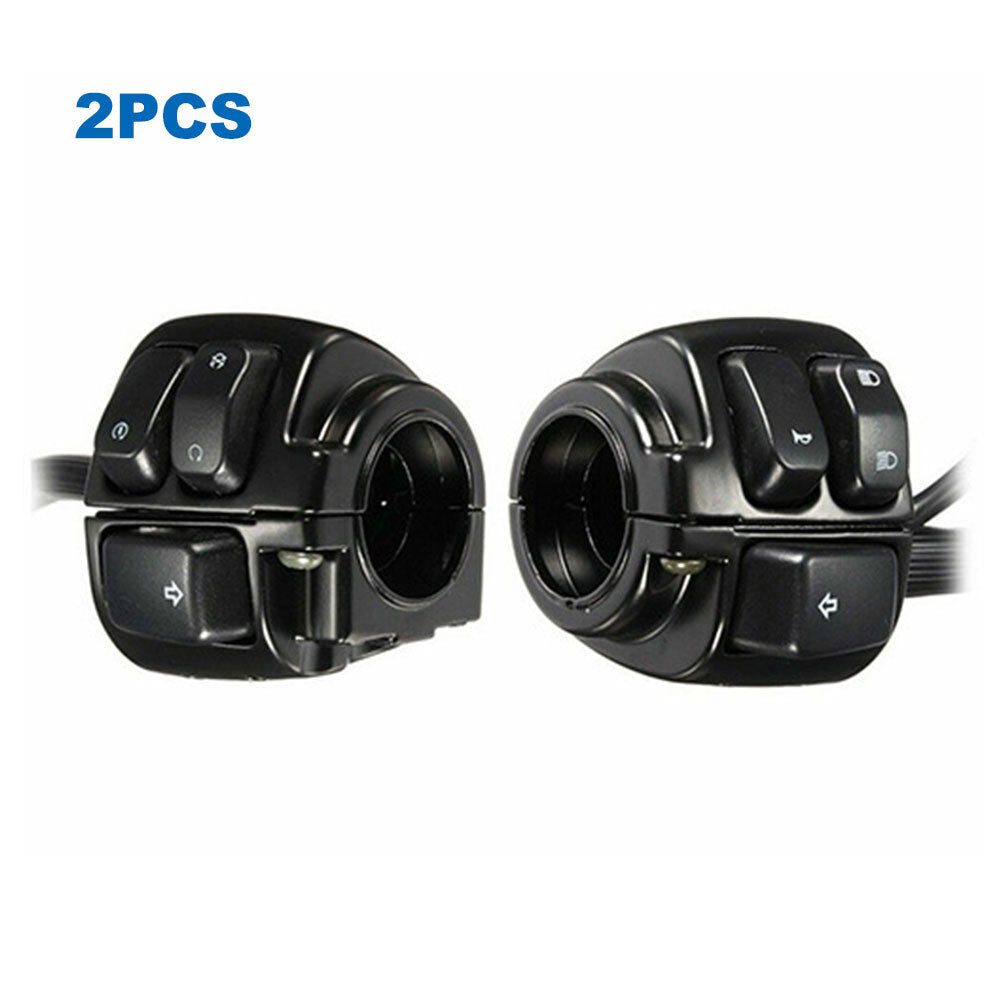 ya 1 7.4 Pair Motorcycle Handlebar Switches Control and Wiring Harness with for Harley