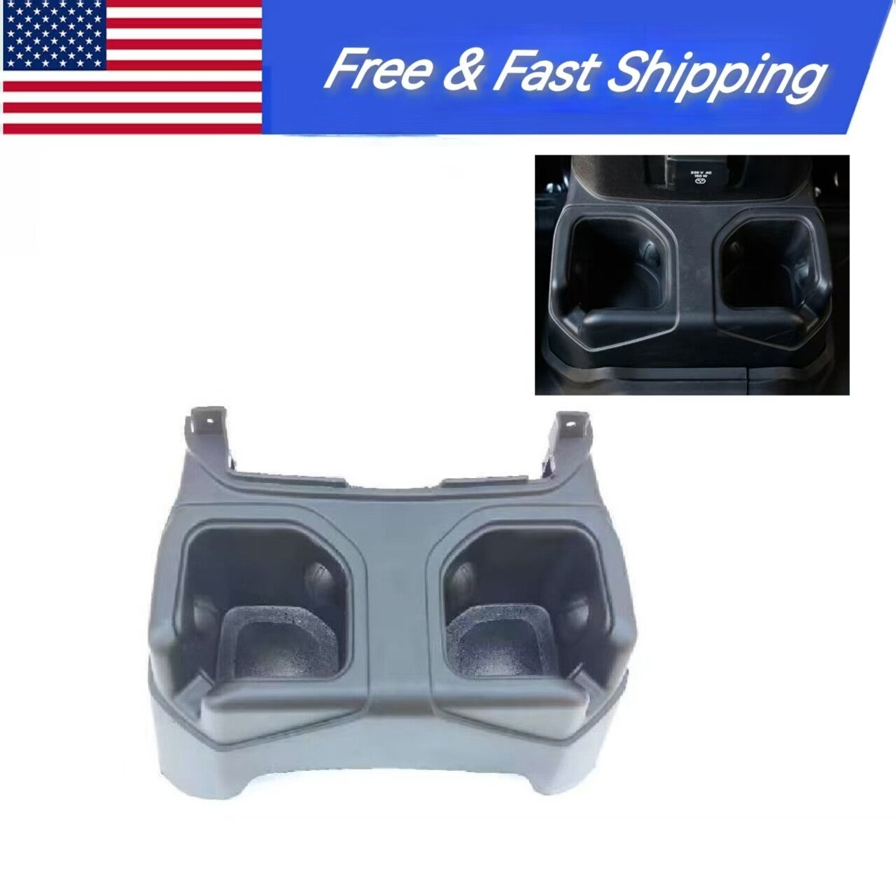 ya 4 6.21 Rear Console Cup Holder Fits For 18-23 for Jeep for Wrangler JL 6BN67TX7AC