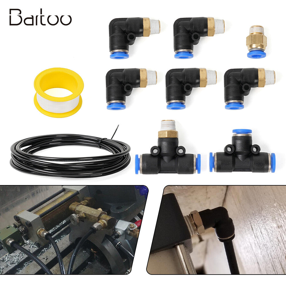 ya 28 10PC Line Connector PU Air Hose Pipe Tube Kit 1/4 Push to Connect Air Fittings
