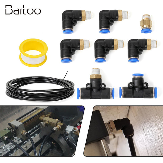 ya 28 10PC Line Connector PU Air Hose Pipe Tube Kit 1/4 Push to Connect Air Fittings