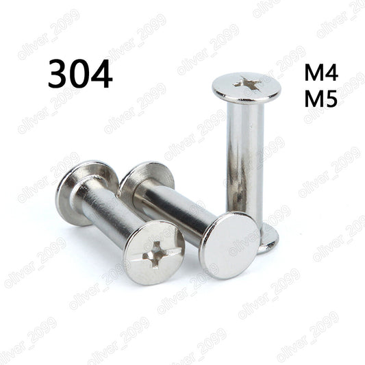 304 Stainless Steel Chicago Screws Kit Binding Screws Studs Rivets M4 M5