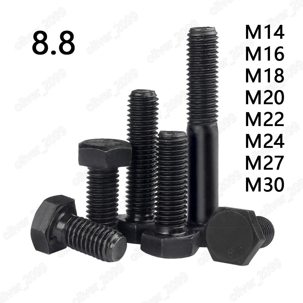Black 8.8 Steel Hexagon Bolts Hex Head Cap Screws DIN933 M14 M16 M18 M20 M22-M30
