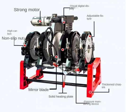 Manual Four Ring Butt Welder PE Pipe / Hot Melt Pipe Welding Machine 63-200mm