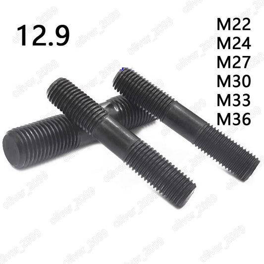 Black 12.9 Steel Double End Studs Rods Clamping Type M22 M24 M27 M30 M33 M36