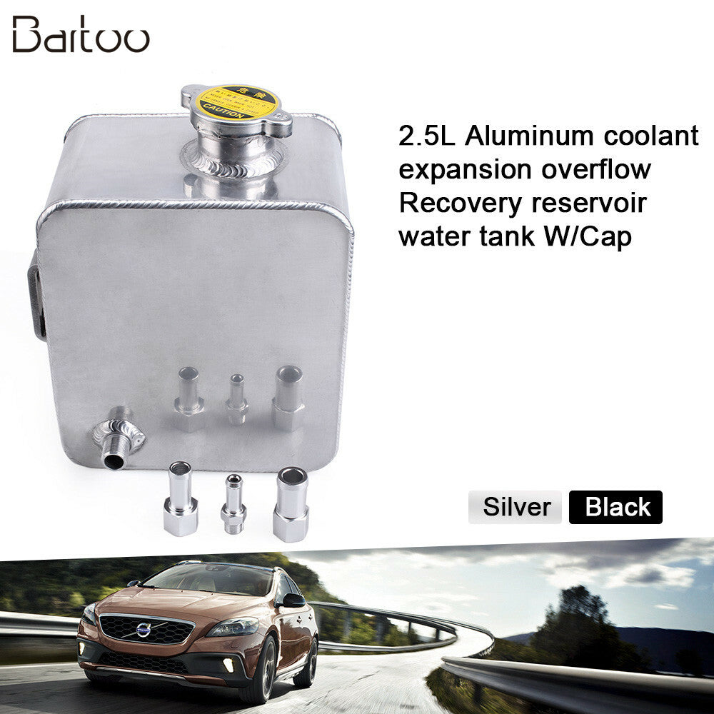 ya 27 6.21 Universal Coolant Radiator Overflow Recovery Water Tank Bottle PRO 2.5L Aluminum