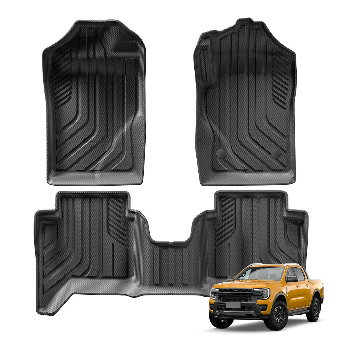 ya 5 8.7 for Ford Ranger 2023 2024 3D TPE Car Floor Mat Waterproof Carpets Right Rudder