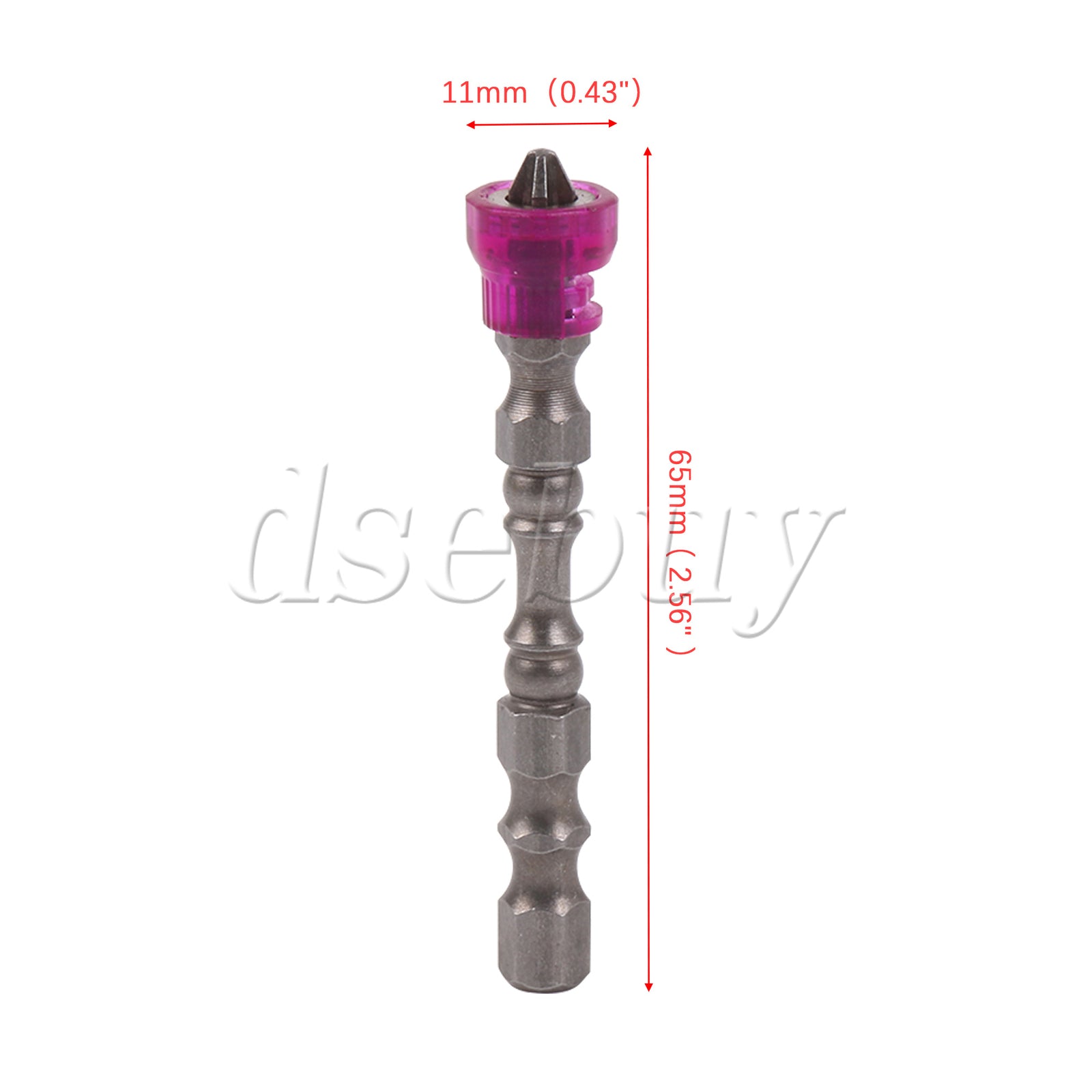 ya 26 3pcs Magnetic Collar Design Chrome Steel Screwdriver Bits 1/4 Hex Shank
