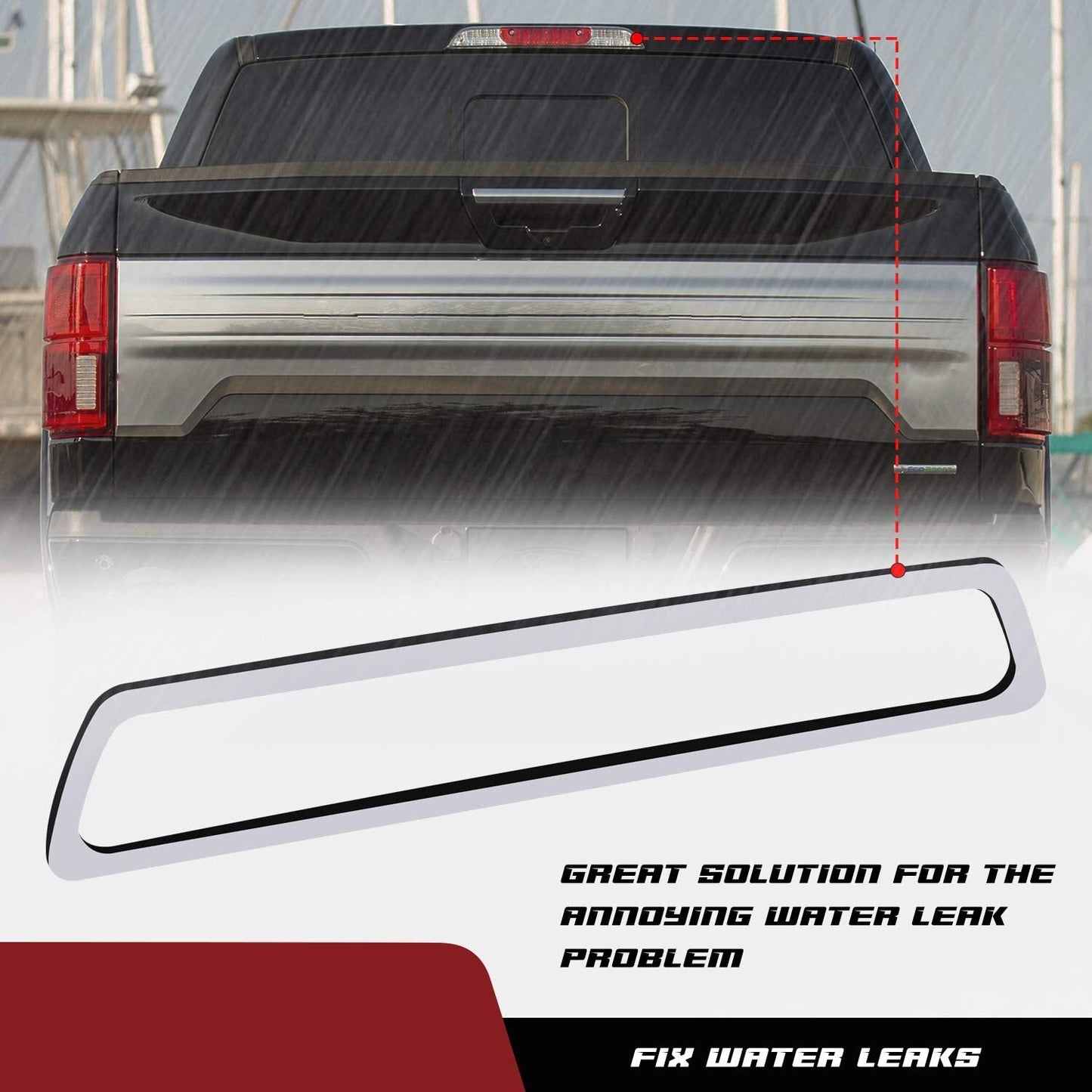 ya 5 8.7 2pc For 2009-2014 for Ford F150 Third Brake Light Cargo WATERPROOF Foam Sea