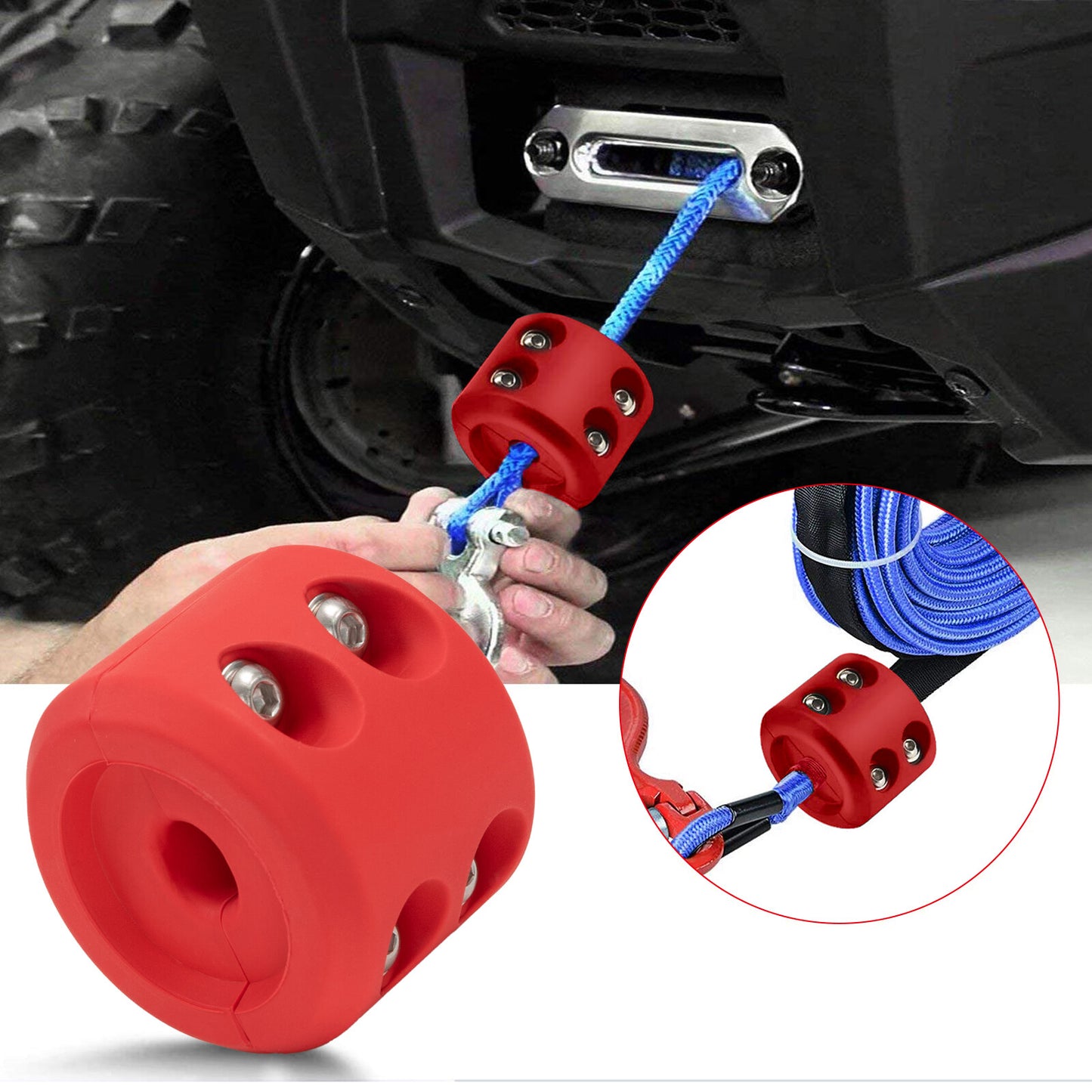 ya 5 8.7 Winch Stopper Rubber Heavy Duty Cable Line Saver Waterproof Rope Hook ATV UTV