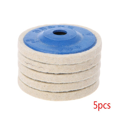 ya 17 5Pcs 4 Round Polishing Wheel Felt Wool Buffing Polishers Pad Buffer Disc Tools