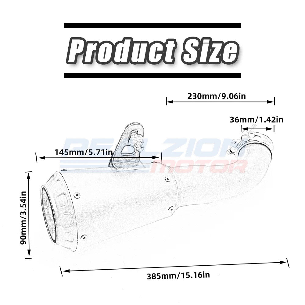 ya 1 7.8 Pipe Muffler Pipe Slip on for Yamaha MT03 YZFR3 YZFR25 YZF-R3 2014-2019