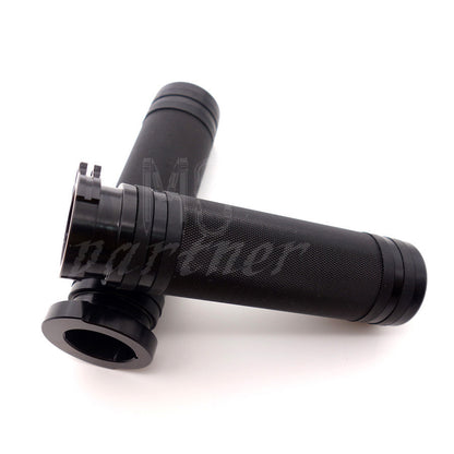 ya 5 8.7 1 Black CNC Knurled Handlebar Hand Grips for Harley V-Rod Touring Softail XL