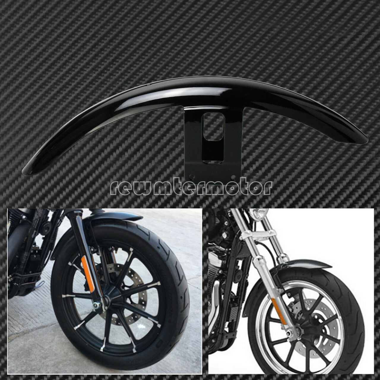ya 5 8.7 Gloss Black Front Fender Mudguard Splash Cover Fit for Harley Sportster XL 883