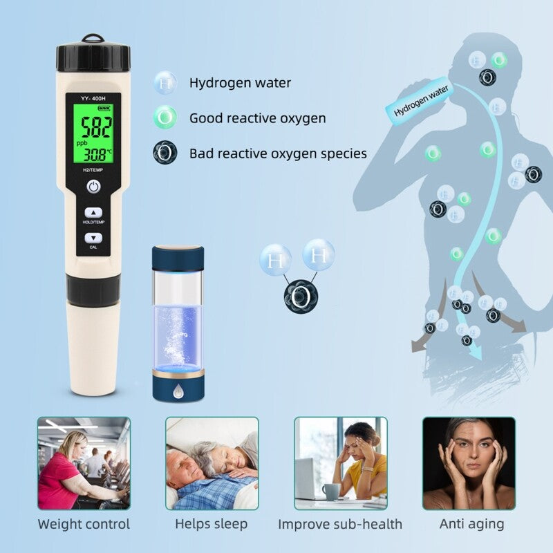 ya 26 Professio l Temperature Hydrogen-Rich Meter Digital Water Quality Tester Pen