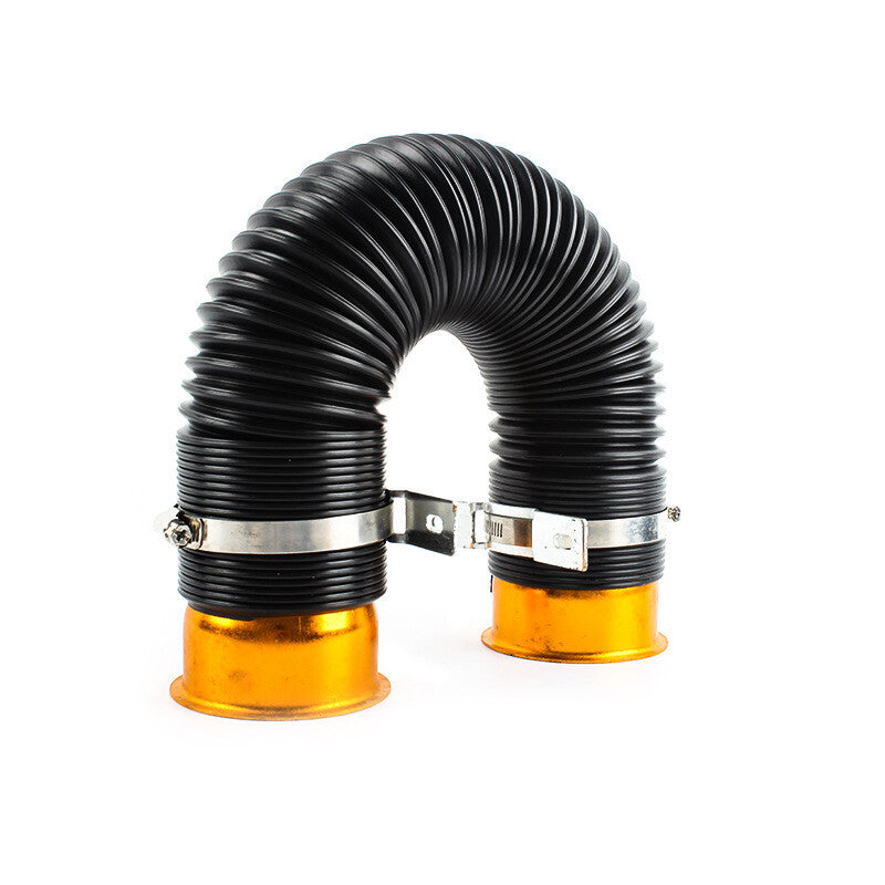 ya 6 6.12 3 Inch 76mm Flexible Car Cold Air Intake Hose Filter Tube Telescopic Tube Gold
