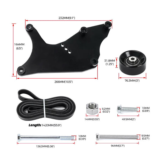 ya 10 5.29.2 for Chevrolet GM Vortec Engine V8 1999 - 2013 LS Dual Alternator Bracket Kit 